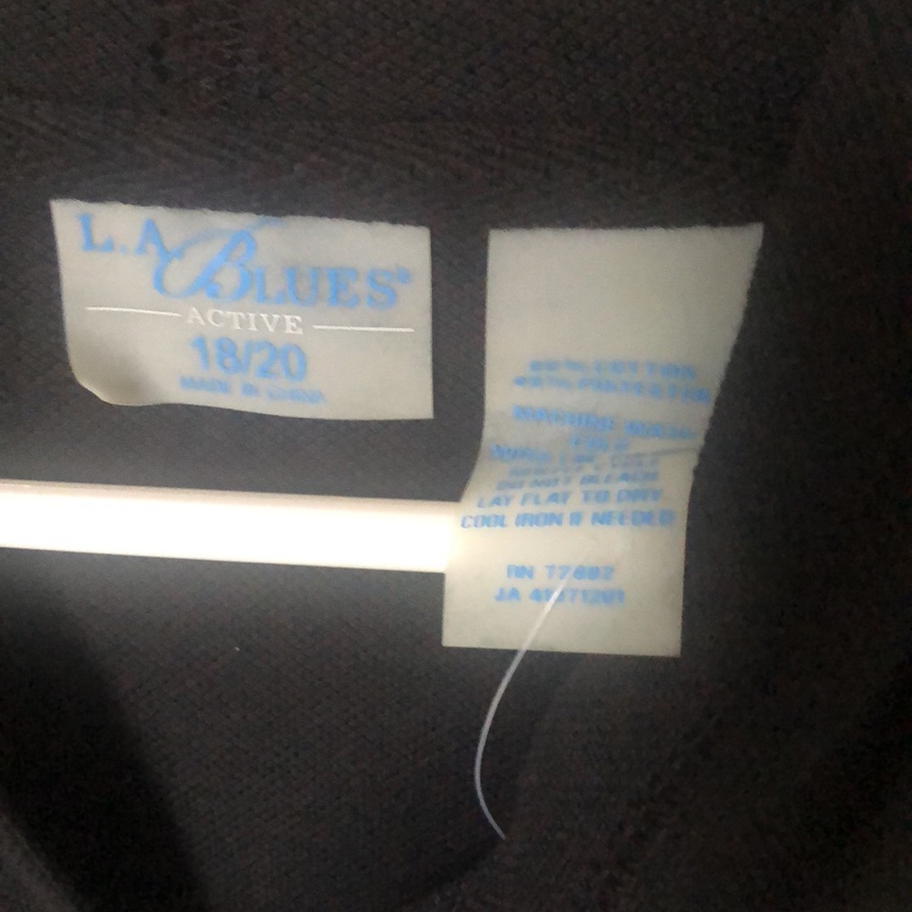 L.A. Blues Hoodie Short Sleeve Active 18/20 Black with White Stripes NWT 🖤🤍🖤 - Picture 4 of 7
